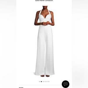 Black halo Eve gala halter jumpsuit white Sz 8